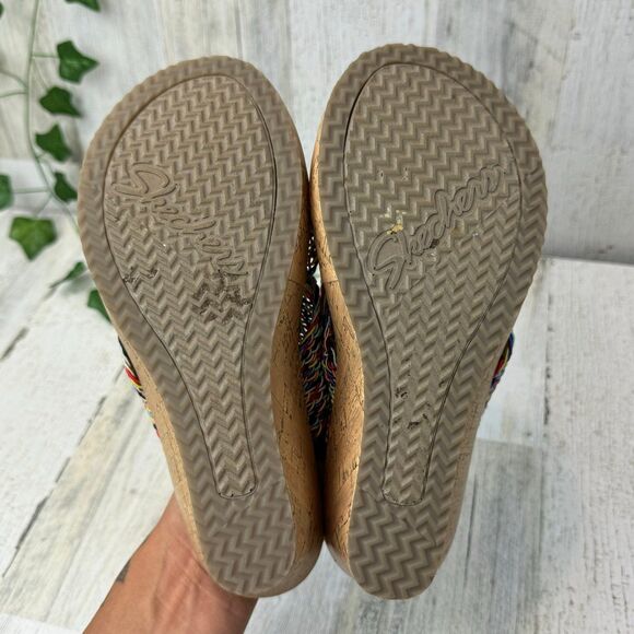 Skechers Beverlee Vacation Mode Wedge Slide Sandal Rainbow Women's Size 7 - Picture 5 of 6